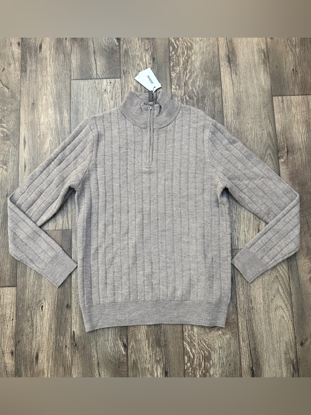 Jason Wu 100% Merino Wool 1/3 Zip Pullover Sweater Men’s Size S Beige